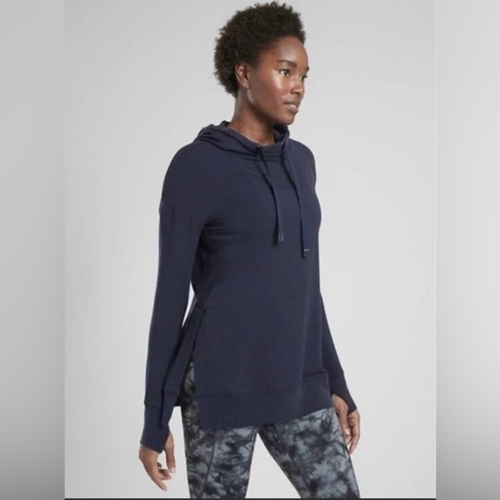 Athleta Sayulita Long Slit Hoodie Dark Blue Women’s Small